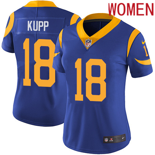2019 Women Los Angeles Rams #18 Kupp blue Nike Vapor Untouchable Limited NFL Jersey